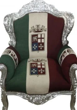 Casa Padrino Barock Sessel King Italien / Silber 85 x 85 x H. 120 cm - Handgefertigter Antik Stil Sessel