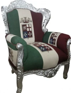 Casa Padrino Barock Sessel King Italien / Silber 85 x 85 x H. 120 cm - Handgefertigter Antik Stil Sessel