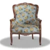 Casa Padrino Barock Sessel mit Blumenmuster - Hotel Kollektion, braun / hellblau - 70 x 65 x 100 cm