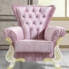 Casa Padrino Barock Sessel Rosa / Weiß / Gold 97 x 85 x H. 105 cm - Barockstil Wohnzimmer Sessel mit Glitzersteinen - Barock Möbel