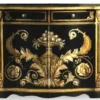 Casa Padrino Barock Sideboard Schwarz / Gold handbemalt 174 cm - Hotel Collection