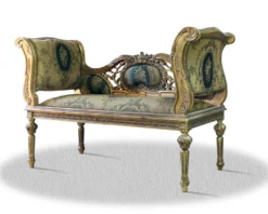Casa Padrino Barock Sitzbank mit Muster vintage gold 110 x 45 x H. 80 cm - Luxus Sitzbank