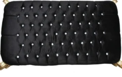 Casa Padrino Barock Sitzbank Truhe Schwarz/Gold mit Bling Bling Glitzersteinen - Antik Truhe 105 x 55 x 55 cm