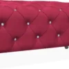 Casa Padrino Barock Sitzbank 100 x 50 x H. 46 cm - Verschiedene Farben - Gepolsterte Bank mit Glitzersteinen und Edelstahl Beinen - Barock Möbel