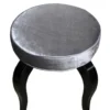 Casa Padrino Barock Sitzhocker Grau / Schwarz - Designer Rundhocker - Luxus Qualität