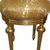 Casa Padrino Barock Sitzhocker - Rundhocker Gold Muster / Gold - Barock Hocker Möbel