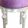 Casa Padrino Barock Sitzhocker - Rundhocker Lila / Silber - Barock Hocker Möbel