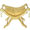 Casa Padrino Barock Sitzhocker - Kreuzhocker Gold Muster / Gold - Antik Möbel