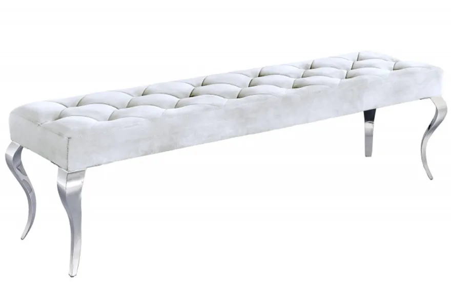 Casa Padrino Barock Sitzhocker Silber - Designer Sitzbank - Hocker - Barock Bank