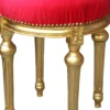 Casa Padrino Barock Sitzhocker Rot / Gold - Barock Rundhocker