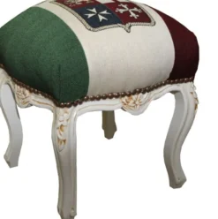 Casa Padrino Barock Sitzhocker Italien Design / Amtik Stil Weiß Höhe 40 cm, Breite 35 cm - Barock Möbel