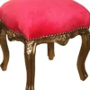 Casa Padrino Barock Sitzhocker Rot / Gold Höhe 40 cm, Breite 35 cm - Barock Möbel