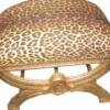 Casa Padrino Barock Sitzhocker / Kreuzhocker Leopard / Gold