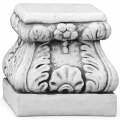 Casa Padrino Barock Sockel Grau H. 27 cm - Barockstil Garten Deko