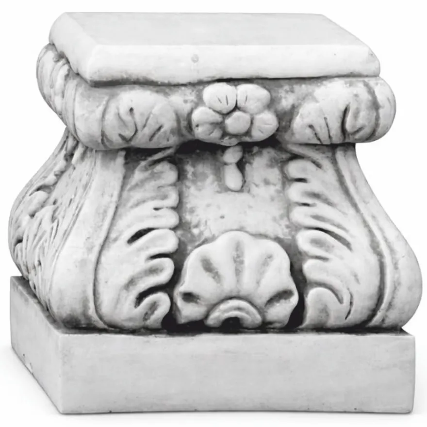 Casa Padrino Barock Sockel Grau H. 27 cm - Barockstil Garten Deko