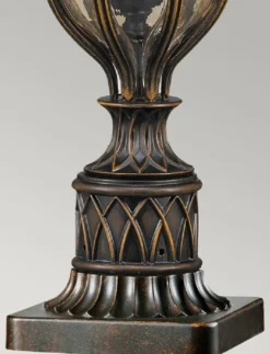Casa Padrino Barock Sockelleuchte Braun / Bronze / Gold Ø 24,1 x H. 61 cm - Wetterfeste Garten Terrassen Außenleuchte Stehleuchte Gartenlaterne - Nostalgische Außenbeleuchtung