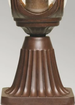 Casa Padrino Barock Sockelleuchte Rost Ø 23,5 x H. 51 cm - Wetterbeständige Außenleuchte - Garten Leuchte - Terrassen Leuchte - Barock Außenleuchte - Gartenlaterne - Nostalgische Außenbeleuchtung