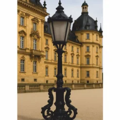 Casa Padrino Barock Sockelleuchte Schwarz H. 157 cm - Barockstil Außenbeleuchtung