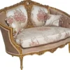 Casa Padrino Barock Sofa Braun / Mehrfarbig / Antik Gold - Prunkvolles Wohnzimmer Sofa im Barockstil - Wohnzimmer Möbel im Barockstil - Barock Möbel - Barock Einrichtung