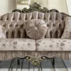 Casa Padrino Barock Sofa Braun / Beige / Schwarz / Gold 227 x 81 x H. 110 cm - Prunkvolles Wohnzimmer Sofa mit Blumenmuster - Barockstil Möbel