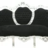 Casa Padrino Barock Sofa Garnitur King Schwarz/Silber - Luxus Couch aus massivem Echtholz - 184 x 81 x 125 cm