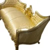 Casa Padrino Barock Sofa Garnitur Vampire Gold Muster Satin 200 x 75 x 82 cm - Handgefertigtes Unikat