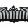 Casa Padrino Barock Sofa Garnitur Vampire im edlen Streifen-Design Schwarz / Weiß, 200 x 75 x 82 cm