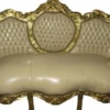 Casa Padrino Barock Sofa Garnitur Master Creme Lederoptik Gold mit Bling Bling Steinen 180 x 125 x 81 cm