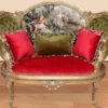 Casa Padrino Barock Sofa Grün / Rot / Mehrfarbig / Gold - Handgefertigtes Wohnzimmer Sofa im Barockstil - Barock Wohnzimmer Möbel