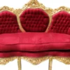 Casa Padrino Barock Sofa King Bordeaux Rot / Gold 184 x 125 x 81 cm - Luxus Lounge Couch