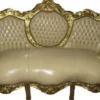 Casa Padrino Barock Sofa King Creme Lederoptik / Gold - Antik Stil Möbel - 180 x 125 x 81 cm