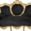 Casa Padrino Barock Sofa King im Antik Stil, Schwarz Gold mit Glitzersteinen, 184 x 125 x 81 cm