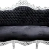 Casa Padrino Barock Sofa Master Schwarz / Silber - Breite 210 cm - Luxuriöse Couch im Antik Stil
