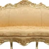 Casa Padrino Barock Sofa Master Gold Flowers Muster / Gold, Breite 210 cm - Luxus Wohnzimmer Couch