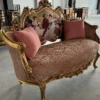 Casa Padrino Barock Sofa Rosa / Mehrfarbig / Gold - Handgefertigtes Wohnzimmer Sofa im Barockstil - Prunkvolle Barock Möbel - Barockstil Wohnzimmer Möbel - Edel & Prunkvoll