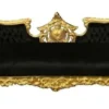 Casa Padrino Barock Sofa Vampire Schwarz / Gold - Edle Lounge Couch aus Massivholz - 200 x 75 x 82 cm