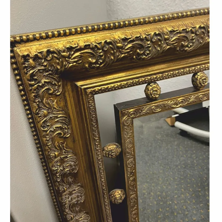 Casa Padrino Barock Spiegel Antik Gold H. 87 cm - Barockstil Möbel