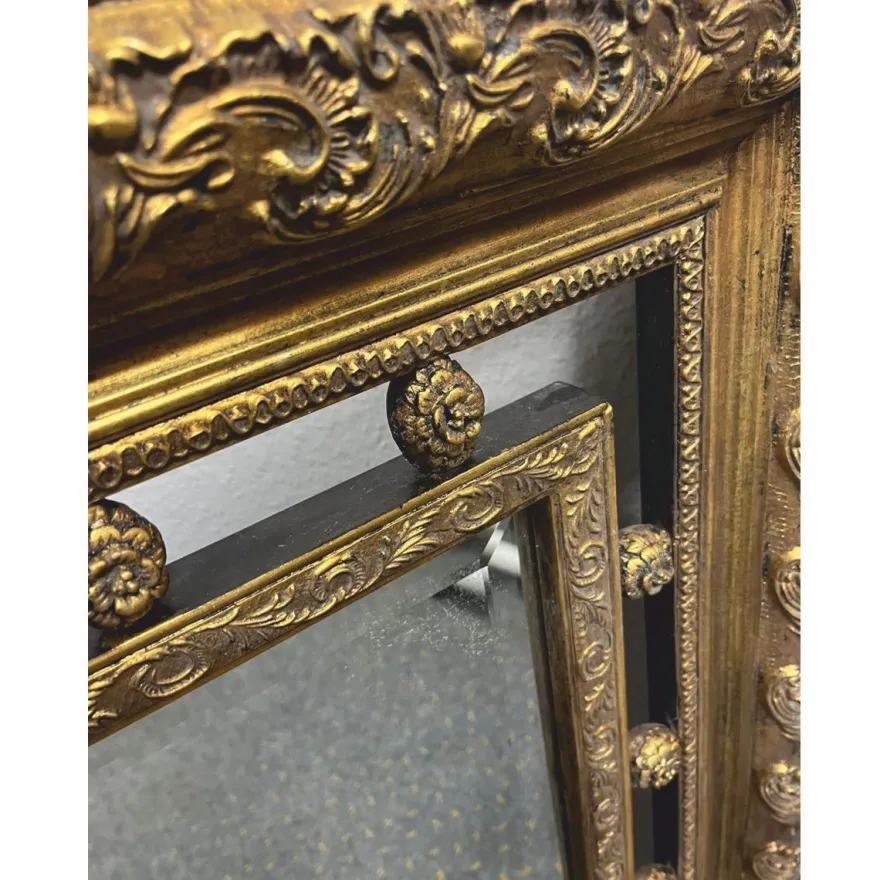 Casa Padrino Barock Spiegel Antik Gold H. 87 cm - Barockstil Möbel