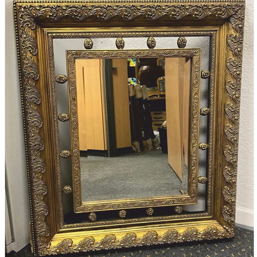 Casa Padrino Barock Spiegel Antik Gold H. 87 cm - Barockstil Möbel