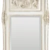 Casa Padrino Barock Spiegel Antik Weiß / Beige 61 x H. 117 cm - Rechteckiger Wandspiegel im Barockstil - Prunkvoller Antik Stil Garderoben Spiegel - Barock Interior - Handgefertigte Barock Möbel