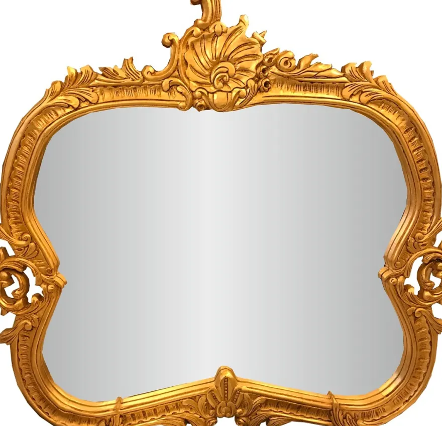 Casa Padrino Barock Spiegel Gold - Handgefertigter Massivholz Wandspiegel im Barockstil - Antik Stil Garderoben Spiegel - Wohnzimmer Spiegel - Goldene Barock Möbel