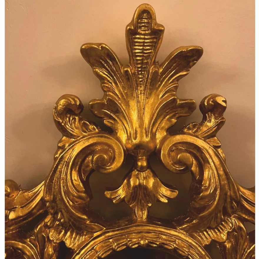 Casa Padrino Barock Spiegel Gold H. 64 cm - Barockstil Wandspiegel