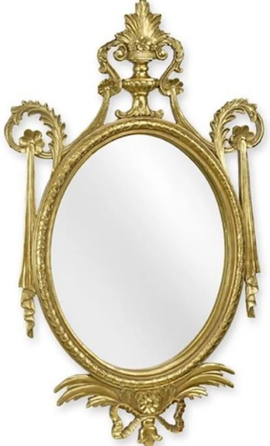 Casa Padrino Barock Spiegel Gold 40 x H. 67,6 cm - Prunkvoller Barockstil Kunstharz Wandspiegel - Barock Möbel - Edel & Prunkvoll
