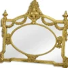 Casa Padrino Barock Spiegel Gold 131 x H. 116,5 cm - Garderoben Spiegel - Wohnzimmer Spiegel - Prunkvoller Wandspiegel im Barockstil