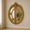 Casa Padrino Barock Spiegel Gold 100 x H. 130 cm - Prunkvoller Wandspiegel im Barockstil - Antik Stil Garderoben Spiegel - Wohnzimmer Spiegel - Barock Möbel