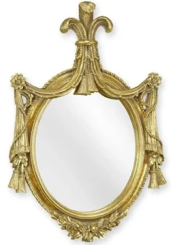 Casa Padrino Barock Spiegel Gold 29,2 x H. 43,4 cm - Prunkvoller Barockstil Kunstharz Wandspiegel - Barock Möbel - Edel & Prunkvoll