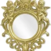 Casa Padrino Barock Spiegel Gold 35,8 x H. 51 cm - Antik Stil Wandspiegel mit dekorativen Engelsfiguren - Wohnzimmer Spiegel - Garderoben Spiegel - Barock Möbel