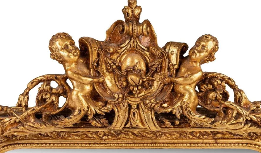 Casa Padrino Barock Spiegel Gold - Barockstil Spiegel mit eleganten Verzierungen - Handgefertigter Barockstil Wandspiegel - Barock Garderoben Spiegel - Barock Möbel - Möbel Barockstil