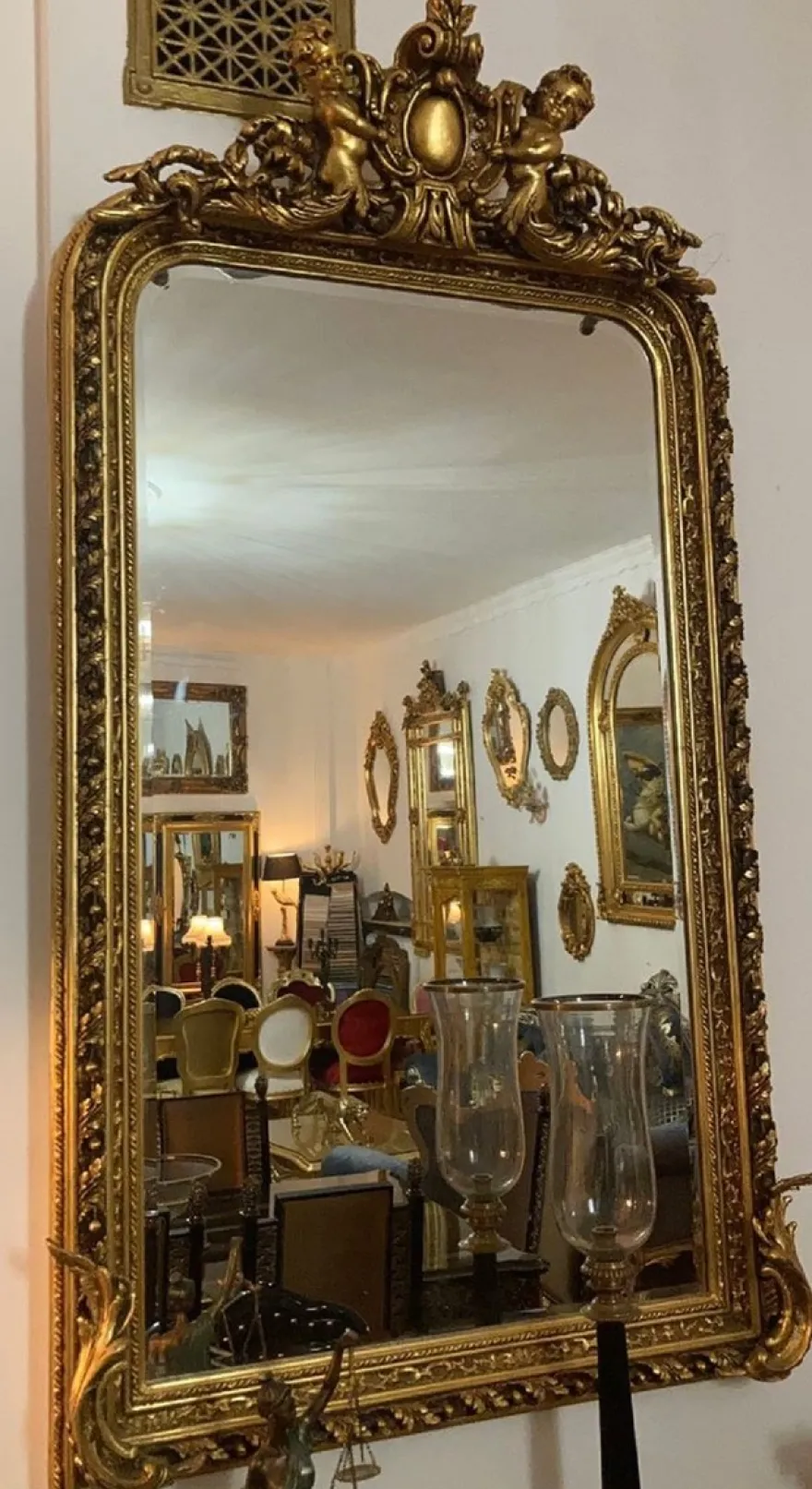 Casa Padrino Barock Spiegel Gold - Barockstil Spiegel mit Verzierungen - Rechteckiger Barockstil Wandspiegel - Barock Garderoben Spiegel - Barock Möbel - Möbel Barockstil - Edel & Prunkvoll