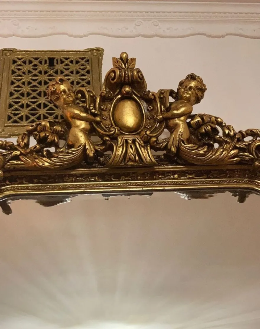 Casa Padrino Barock Spiegel Gold - Barockstil Spiegel mit Verzierungen - Rechteckiger Barockstil Wandspiegel - Barock Garderoben Spiegel - Barock Möbel - Möbel Barockstil - Edel & Prunkvoll